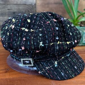 Scala Multicolor Tweed Newsboy Cap